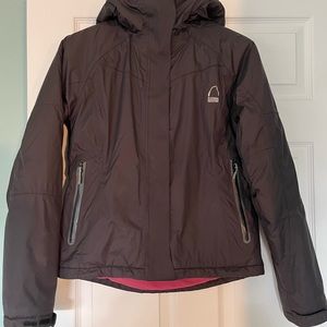 Sierra Designs women’s primaloft  insulated hooded jacket sz XS black/ raspberry